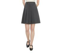 GSCLZ Grey Pleated Short Skirt For Women In Summer Commuting All-match High Waist Chic Skirts(L)