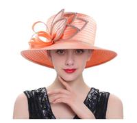 GSCLZ Sombrero de iglesia tela satinada diseño único for mujer, elegante sombrero copa for fotografía bodas, tocado for banquetes, formal for(Peach)