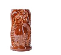 GSCLZ Taza Tiki Hawaiana, tótem indio, estatua de calavera, barra, vaso for cóctel, mezclador vino, batidos, taza, tazón, recipiente(Design 7)