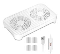 GSCOLER X4-V2 - Ventilador de refrigeración USB silencioso, ventilador USB dual de alta velocidad de 140 mm con controlador de 3 velocidades, diseño de refrigeración apilable para router, laptop, mini