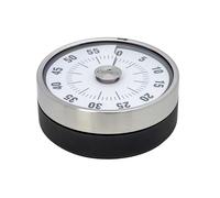 GSD 80 141 Temporizador Redondo con imán, de Acero Inoxidable Plateado, tamaño: 8 x 8 x 3,5 cm.