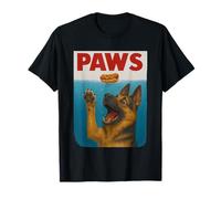 GSD Paw Chasing Hot Dog, Divertido Arte de Pastor alemán Camiseta