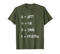 GSDF Gott Sei Dank Freitag - Día de la Semana Fin de Semana Camiseta, Hombre, Verde Oliva, 3XL