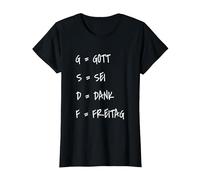 GSDF Gott Sei Dank Freitag - Día de la Semana Fin de Semana Camiseta, Mujer, Negro, 3XL
