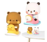 GSDGV 2 piezas de Bubu Dudu Bobblehead, dulce y encantadora figura de panda, adorno decorativo de oso kawaii para coche, decoración de mesa coleccionable para decoración de coche, escritorio de