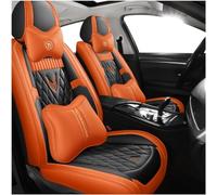 GSDOMJ Fundas de asiento de coche para Dacia Sandero Stepway. Fundas de asiento delantero y trasero de cuero de alta calidad que protegen el interior, lujo negro y naranja