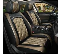 GSDOMJ Fundas de asiento de coche para VS Sharan Touran Transporrter Touareg, Touran, Tiguan Vento, piel auténtica, impermeable y transpirable, 5 asientos, color dorado