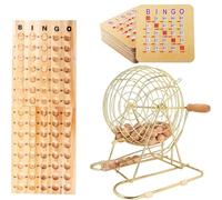 GSE Games & Sports Expert Juego de bingo de lujo con masterboard, bolas de bingo y cartas de bingo (latón/negro)