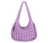 GSenhui Bolso acolchado grande, bolso de puffer bolso crossbody Bag Puffy Tote Bag acolchado para colgar, algodón acolchado Hobo Bag monocolor plumón bolsa de almacenamiento, Dz7-púrpura, large