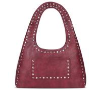 GSenhui Bolso bandolera con remaches Y2K para mujer, estilo punk, bolso de hombro, bolso de mano para cosas geniales, A2-wine Red