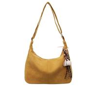 GSenhui Bolso de hombro de ante para mujer, bolso de la compra, grande, holgado, grande, de gamuza, vintage, para trabajo, escuela, compras, Ante caqui