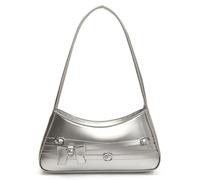 GSenhui Bolso pequeño Aesthetic Y2K Shoulder Bag Women Charol Bandolera Pequeño Hobo Bolso Vintage Arco Mini Clutch para Niñas Mujer, Plata charol