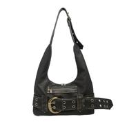 GSenhui Bolso punk para mujer, bolso de mano con remaches, bandolera con correa de hombro ajustable, Y2k Shoulder Bag Women Vintage Rivet Bolso de cuero para niña, marrón