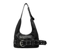 GSenhui Bolso punk para mujer, bolso de mano con remaches, bandolera con correa de hombro ajustable, Y2k Shoulder Bag Women Vintage Rivet Bolso de cuero para niña, Negro