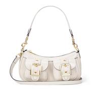 GSenhui Hobo Bag - Bolso pequeño para mujer Y2k Shoulder Bag Women Kunleder Umhängetasche Klein Crossbody Bag Cool Niñas con Exterior, Doble Bolsillos, Cuero liso blanco
