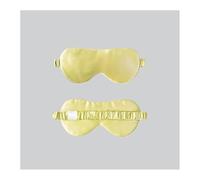 GSHUPIOU Máscaras de sueño, Cero presiones oculares, Máscara de Seda for Dormir con protección Solar y Transpirable for los Ojos, Seda Morera(Giallo)