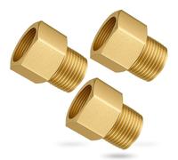 Gsinodrs 3 accesorios de tubería de latón, rosca NPT hembra de 1,27 cm x rosca NPT macho de 1,27 cm, adaptador de accesorios de tubería hexagonal de latón, 1200 psi de alta presión