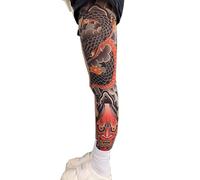 GSJDKN Medias Impresas 3D Personalidad Una Sola Pierna Ultrafinas Realistas Tatuajes Impresiones (Color: E, Talla: 150 cm-175 cm)