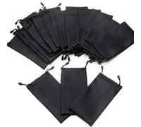 GSJNHY Bolsa para gafas Bolsa de microfibra for gafas sol, portátil, tela, impermeable, for guardar el polvo, 10-100 unidades para hombre(10PCS black)