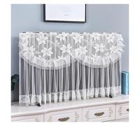 GSJNHY Fundas Protectoras para Televisores Lace Embroidery Wall Mounted TV Cover Tassel Chiffon Living Room Decoration LCD Protection No Need To Disassemble(Black,190x Height 113cm)