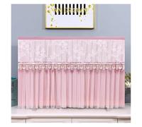 GSJNHY Fundas Protectoras para Televisores Lace Embroidery Wall Mounted TV Cover Tassel Chiffon Living Room Decoration LCD Protection No Need To Disassemble(Deep green,160x Height 96cm)
