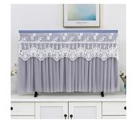 GSJNHY Fundas Protectoras para Televisores Lace Embroidery Wall Mounted TV Cover Tassel Chiffon Living Room Decoration LCD Protection No Need To Disassemble(Color18,110x Height 63cm)