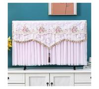 GSJNHY Fundas Protectoras para Televisores Lace Embroidery Wall Mounted TV Cover Tassel Chiffon Living Room Decoration LCD Protection No Need To Disassemble(Color 02,140x Height 83cm)