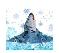GSJNHY Manta Verano Cama Summer Bed Cooling Blanket Silk Air Conditioner Quilt Is Soft, Breathable, Light, Heat Absorbing, Solid Color Pattern Quilt(Lake Blue,150x200 cm)