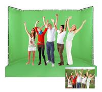 GSKAIWEN 2,4 x 5 m, Profesional, portátil, Gran Fondo Chromakey Verde con Marco, Sistema de Soporte para fotografía de Estudio de vídeo, transmisión en Directo, Fiestas, escenarios