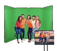 GSKAIWEN Fondo portátil Verde Grande de 7,87 x 13,12 m, Sistema de Soporte para fotografía de Estudio fotográfico, transmisión en Directo, Fiestas, escenarios