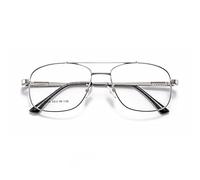 GSKDZG Gafas De Lectura Bifocal Fotocromáticas Hombre, Gafas De Sol Aviador Gafas Presbicia Gran Marco Moda Lectores Progresivas(Silver,+3.0)