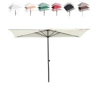 GSKDZG Parasol Para Terraza Rectangular 2m 2.5m 2.7m Pared Medio Paraguas Sombrilla De Playa Regulable En Altura Para Exterior, Jardín, Patio, Balcón(Beige,270x150cm/9x5ft)