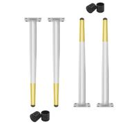 GSKFXJ 20 45 60cm Patas De Muebles De Metalica, 4 Piezas, Patas De Repuesto Cónicas Rectas, Patas De Muebles Inclinado para Mesa De Café,Silla,Gabinetes(White+Gold,50cm/20in)