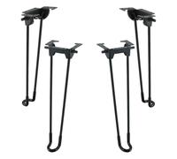 GSKFXJ 32 50cm Pies De Mesa Plegables Metal, 4 Pzs Patas De Horquilla con Pies Protectores Y Tornillos, Patas De Muebles para DIY Muebles De Café Escritorio Comedor(60cm-24)