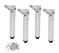 GSKFXJ 40cm Pata De Mesa Plegables 4 Piezas Pies De Escritorio para Mesa De Centro, Patas De Muebles Repuesto con Bisagras Autoblocantes, Patas Mesa Comedor Plegables De 90°(White,30CM/11.8in)