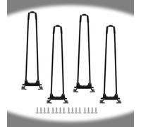 GSKFXJ 60cm Patas De Mesa Plegables De Metal, Patas para Muebles Estilo Horquilla Negras, Juego De 4 Pies De Repuesto para Mesa De Café、Silla(50cm/20in)