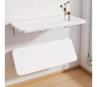 GSKFXJ 80x40cm Mesa Plegable De Pared Escritorio Abatible para Fijar En La Pared, Mesa De Pared De Madera con Soporte, Ahorro De Espacio(White,120x30cm/47x12in)