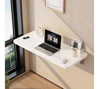 GSKFXJ Escritorio De Plegable De Madera, Mesa Ordenador De Pared para Espacios Pequeños, Mesa Abatible Flotante para Casa, Oficina, Cocina(White,100x40cm/39x16in)
