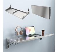 GSKFXJ Escritorio Plegable De Pared De Acero Inoxidable Mesa Plegable Flotante Ahorro De Espacio, Mesa Abatible Colgante para Lavandería Oficina Cocina(60x50cm/23.6x20in)