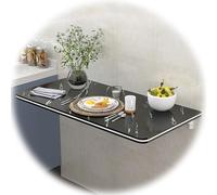 GSKFXJ Escritorio Plegable para Fijar En La Pared, Pequeña Mesa De Cocina De Pared Abatible, Escritorio Plegable Flotante Ahorro De Espacio(Black,120x30cm/47x12in)