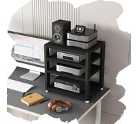 GSKFXJ Estante De Audio, Estanteria Equipo De Música 2 3 4 5 Capas, Gabinete De Audio HiFi Multicapa, Estanteria Audio HiFi, Estante Esquinero(Black,4Tier-L45cm)