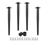 GSKFXJ Juego De 4 Patas De Mesa De Metal 25 65 90cm Patas Inclinadas para Muebles con Pies Ajustables, Pies De Soporte De Repuesto para Mesas De Café, Sofás, Mesas Auxiliares(Black,30cm/12in)