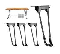 GSKFXJ Juego De 4 Patas De Mesa Plegables 42cm Patas Negras Diseño Horquilla, Pies De Muebles para Mesas Auxiliares, Escritorios, Mesitas De Noche,portátiles(Black,60cm/24in)