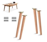 GSKFXJ Juego De 4 Patas De Muebles De Madera 20 40 60cm Patas para Mesa De Centro Cónicas, Patas De Repuesto Inclinado para Somier Sillas Sofás Gabinetes(45cm/18in)