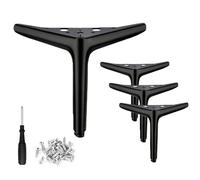 GSKFXJ Juego De 4 Patas De Sofá De Metal, 15 20 25cm Patas De Muebles Modernos, Reemplazo De Pies De Escritorio para Gabinete, Sofá, Silla, Cama Y Tocador(Black,25CM/10in)