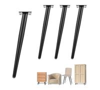 GSKFXJ Juego De 4 Patas para Muebles De Alta Resistencia, 20-100cm Patas De Mesa De Metal, Pies De Escritorio De Repuesto Cónicas Redondas para Mesita De Noche, Mesa De Centro, Sofás(Black,72cm/28in)