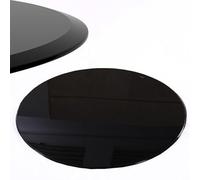 GSKFXJ Mesa De Negro Cristal Tablero Superficie, 40cm 50cm 60cm Tablero De Mesa De Vidrio, Mesas De Repuesto para Café, Mesas De Comedor(58CM(23IN))