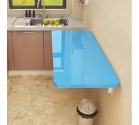 GSKFXJ Mesa De Pared Plegable Flotante, Mesa Abatible De Pared De Madera, Escritorio De Comedor Plegable Flotante, Escritorio para Laptop(Blue,100x50cm/39x20in)