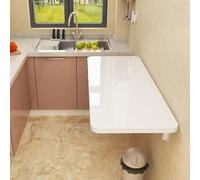 GSKFXJ Mesa De Pared Plegable Flotante, Mesa Abatible De Pared De Madera, Escritorio De Comedor Plegable Flotante, Escritorio para Laptop(White,50x30cm/20x12in)