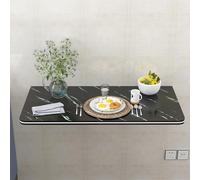 GSKFXJ Mesa Plegable De Pared, Mesa De Comedor Abatible Flotante con Soporte, Escritorio Montada En La Pared para Pequeño Espacio(Black,50x40cm/20x16in)